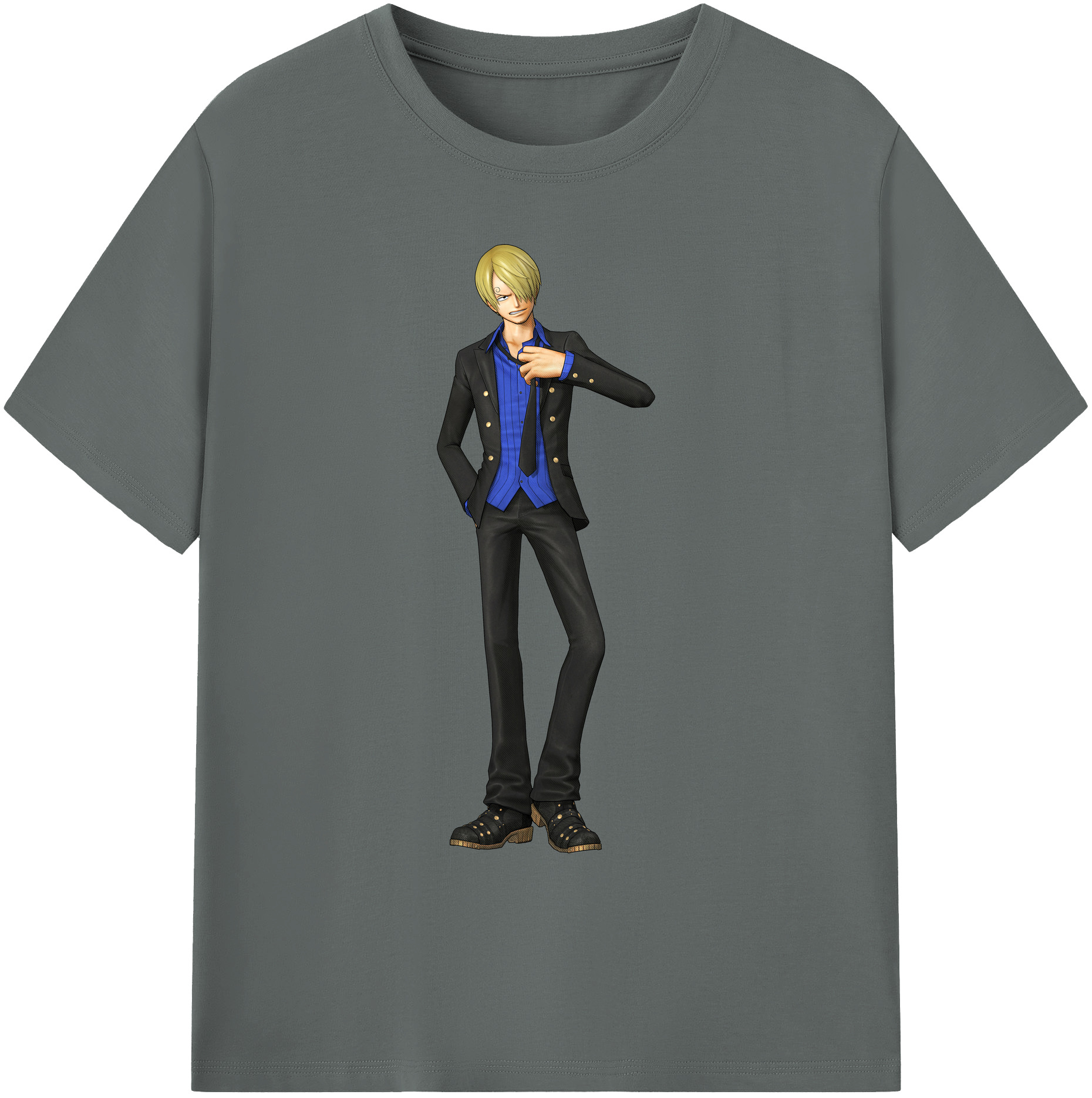 （画像用） ワンピース サンジ ONE PIECE Sanji 綿100％ メンズ半袖Tシャツ｜肌触りやわらか＆通気性